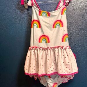 SweetHoney Rainbow and Polka Dot Kids Matching Set - White and Pink